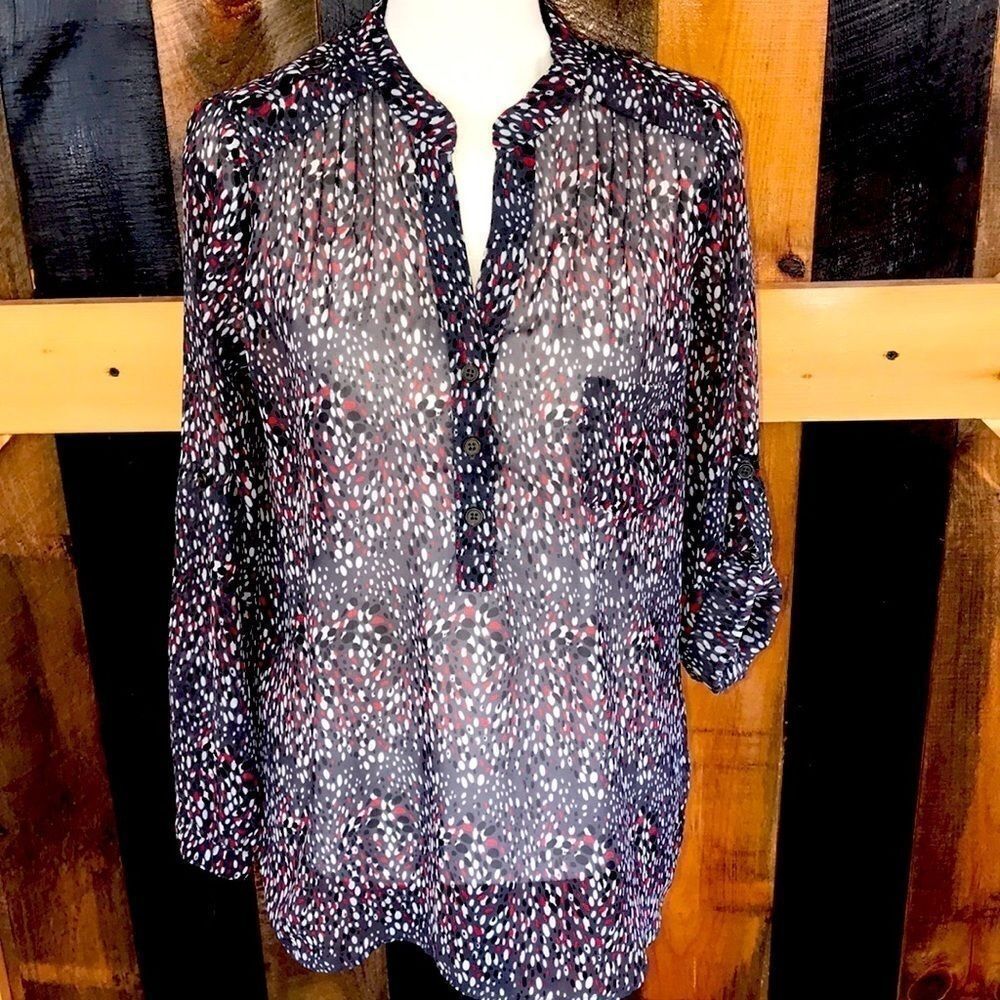 Alice Blue for Stitch Fix sheer tunic top, size M